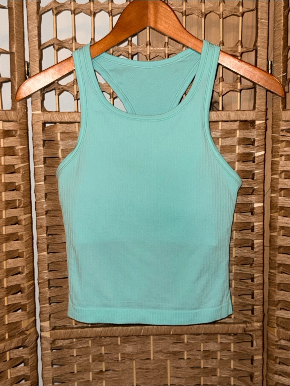 Lululemon Ebb to Street Cropped Racerback Tank Size 6 Wild Mint